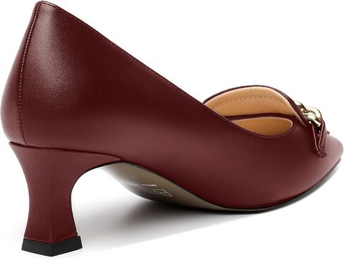 Womens Matte Slip On Square Toe Dress Wedding Metal Spool Low Heel Pumps Shoes 2 Inch in Saudi Arabia