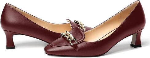 Womens Matte Slip On Square Toe Dress Wedding Metal Spool Low Heel Pumps Shoes 2 Inch in Saudi Arabia