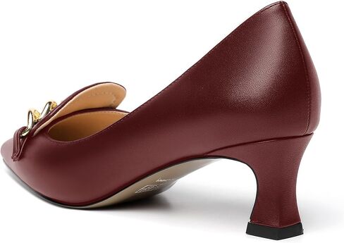 Womens Matte Slip On Square Toe Dress Wedding Metal Spool Low Heel Pumps Shoes 2 Inch in Saudi Arabia