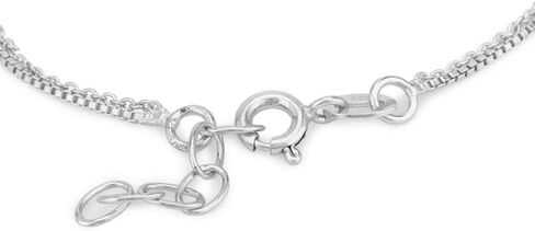 Vanbelle Rhodium Plated 925 Sterling Silver Double Layered Beaded Chain with Dangling Heart Charm & Cubic Zirconia Stones Bracelet for Women and Girls in Kuwait