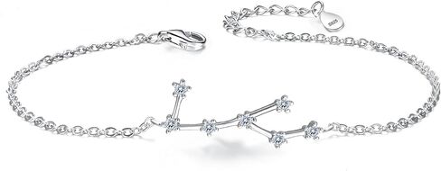 BriLove Gifts for Mom Girls Women 925 Sterling Silver CZ Horoscope Zodiac 12 Constellation Astrology Link Bracelet for Mothers Day/Valentines Day/Birthday/Christmas/Anniversary in Saudi Arabia