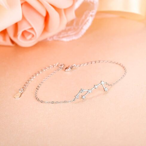 BriLove Gifts for Mom Girls Women 925 Sterling Silver CZ Horoscope Zodiac 12 Constellation Astrology Link Bracelet for Mothers Day/Valentines Day/Birthday/Christmas/Anniversary in Saudi Arabia