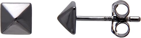 Sterling Silver 5MM Square Spike Studs Black Earrings for Men Women, Hypoallergenic Stylish Punk Earrings Jewelry in Saudi Arabia