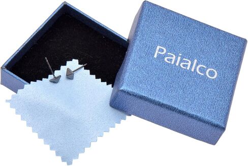 Sterling Silver 5MM Square Spike Studs Black Earrings for Men Women, Hypoallergenic Stylish Punk Earrings Jewelry in Saudi Arabia