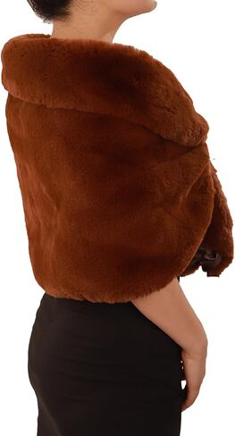 Octwine Wedding Bridal Faux Fur Shawls Wraps Warm Fur Stoles Cover Up Fur Scarfs Soft Light Shawls for Women and Girls in Saudi Arabia