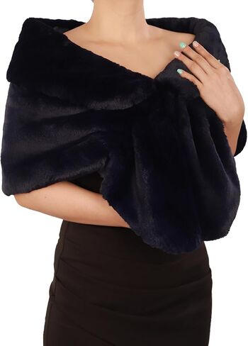 Octwine Wedding Bridal Faux Fur Shawls Wraps Warm Fur Stoles Cover Up Fur Scarfs Soft Light Shawls for Women and Girls in Saudi Arabia