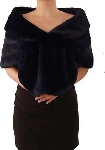 Octwine Wedding Bridal Faux Fur Shawls Wraps Warm Fur Stoles Cover Up Fur Scarfs Soft Light Shawls for Women and Girls in Saudi Arabia