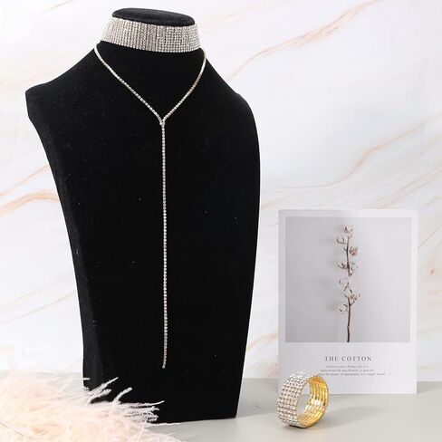 مجموعة مجوهرات كريستال نسائية من TBoxBo مكونة من 4 قطع من مجوهرات كريستال حجر الراين للنساء مجموعة مجوهرات من حجر الراين اللامع وقلادة متدلية من حجر الراين اللامع in Kuwait