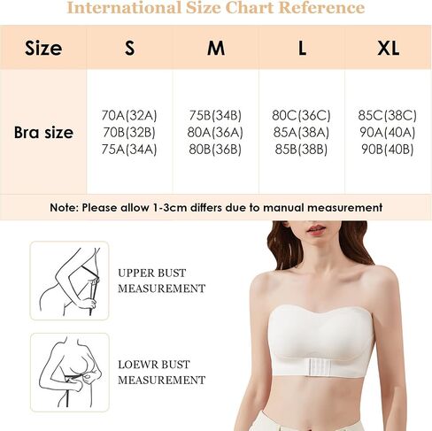Aivtalk Bandeau Bra for Women Wirefree Bralette Non-Slip Push Up Tube Top Invisible Bra with Lined Detachable Straps in Saudi Arabia