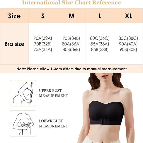 Aivtalk Bandeau Bra for Women Wirefree Bralette Non-Slip Push Up Tube Top Invisible Bra with Lined Detachable Straps in Saudi Arabia