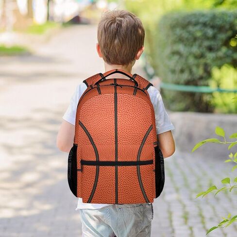 FLEXIMX Basketball Backpack for Girls & Boys, 16 Inch Basketballs Print Backpacks for School, Cute Lightweight Bookbag for Kids in Saudi Arabia