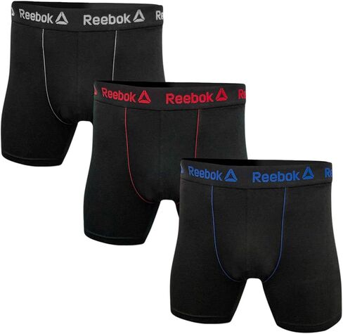 Reebok Men's Cotton Stretch Boxer Brief 3-Pack - Black XX-Large in Saudi Arabia