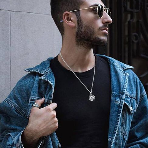 ConBo Tiger Necklace for Men Women 925 Sterling Silver Tiger Head Necklace Vintage Animal Jewelry Gifts for Girls Boys Mom Father's Day Mother's Day Birthday in Kuwait