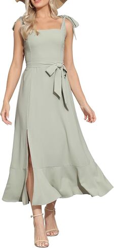ROYAL MATRIX Women's Semi Formal Midi Dresses Wedding Guest Dress Cocktail Party Dress in Saudi Arabia