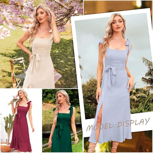 ROYAL MATRIX Women's Semi Formal Midi Dresses Wedding Guest Dress Cocktail Party Dress in Saudi Arabia