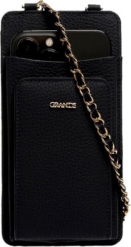 2783 Genuine Leather Small Crossbody Cell Phone Bag for Women, Shoulder Wallet Chain Purse with Credit Card Slot (Black) in Saudi Arabia