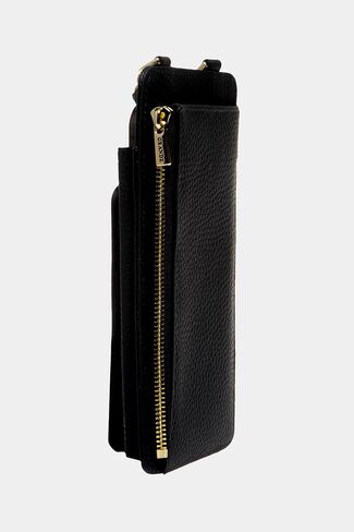 2783 Genuine Leather Small Crossbody Cell Phone Bag for Women, Shoulder Wallet Chain Purse with Credit Card Slot (Black) in Saudi Arabia