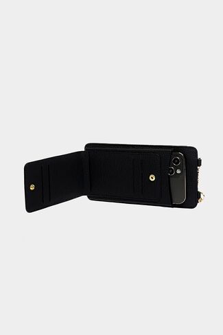 2783 Genuine Leather Small Crossbody Cell Phone Bag for Women, Shoulder Wallet Chain Purse with Credit Card Slot (Black) in Saudi Arabia