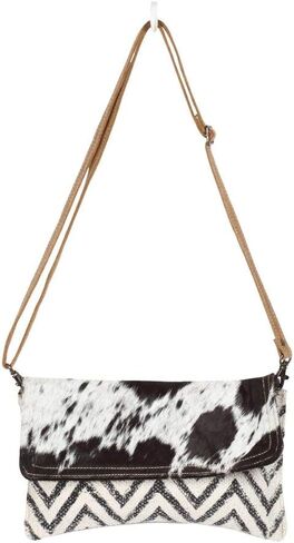 Myra Bag Winsome Upcycled Canvas & Cowhide Crossbody Bag S-1350 in Saudi Arabia