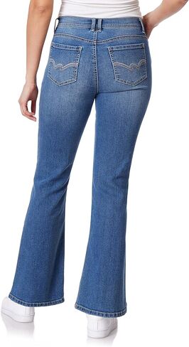 وال فلاور بنطلون جينز نسائي فليرتي كيرفي سوبر فلير بخصر مرتفع قابل للتمدد من انستا in Kuwait