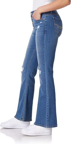 وال فلاور بنطلون جينز نسائي فليرتي كيرفي سوبر فلير بخصر مرتفع قابل للتمدد من انستا in Kuwait