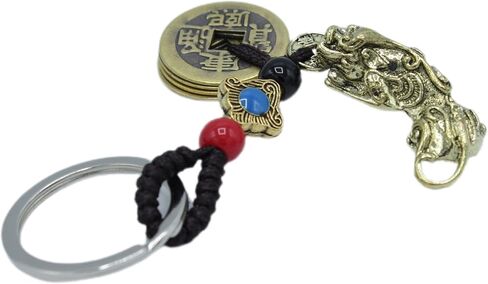 البرونزية فنغ شوي المعادن التنين بي شيو بي ياو الإمبراطور عملات المفاتيح حقيبة يد حقيبة الظهر سحر in Kuwait