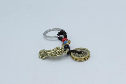 البرونزية فنغ شوي المعادن التنين بي شيو بي ياو الإمبراطور عملات المفاتيح حقيبة يد حقيبة الظهر سحر in Kuwait