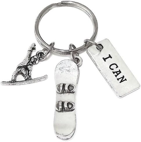 Snowboard Keychain, Snowboarder Keychain, Snowboarding Keychain, Snowboard Gift, I Can Keychain, Snowboard Key Ring, Sports Keychain, Snowboarder Key Ring in Saudi Arabia