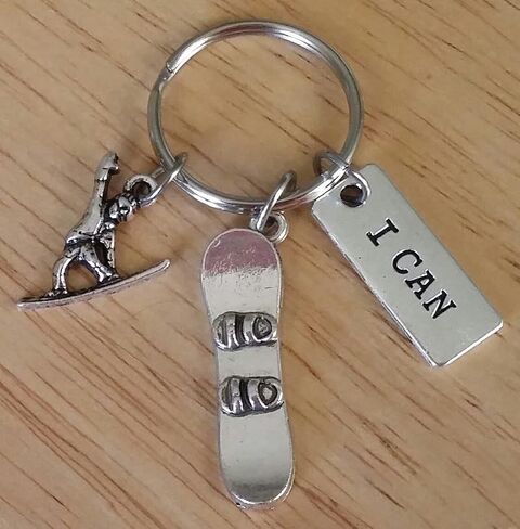 Snowboard Keychain, Snowboarder Keychain, Snowboarding Keychain, Snowboard Gift, I Can Keychain, Snowboard Key Ring, Sports Keychain, Snowboarder Key Ring in Saudi Arabia