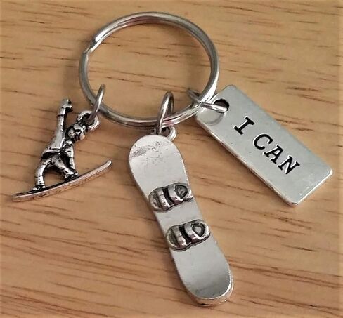 Snowboard Keychain, Snowboarder Keychain, Snowboarding Keychain, Snowboard Gift, I Can Keychain, Snowboard Key Ring, Sports Keychain, Snowboarder Key Ring in Saudi Arabia