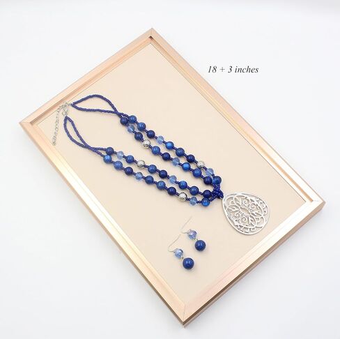 Aenu 18" Beads Necklaces Cute Elegant Figure Glossy Teardrop Pendant Necklace Set for Women Holiday Gift in Saudi Arabia