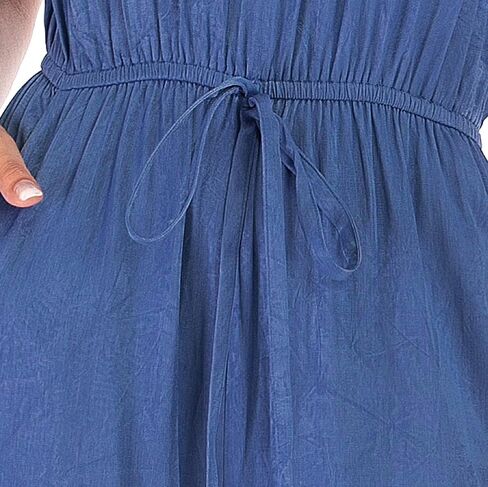 Xinying Womens Casual Denim Jumpsuit Off Shoulder Ruffle Drawstring Wide Leg Loose Fits Long Pants Romper in Saudi Arabia