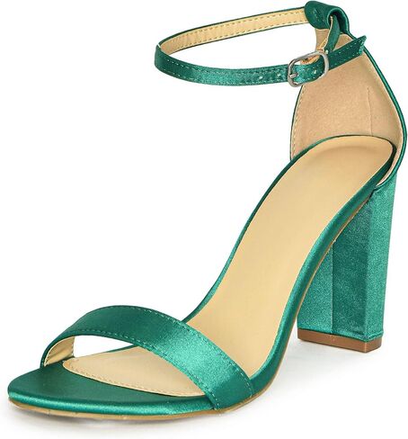 صندل نسائي بكعب عالٍ وحزام كاحل واحد من الجلد الصناعي in Kuwait