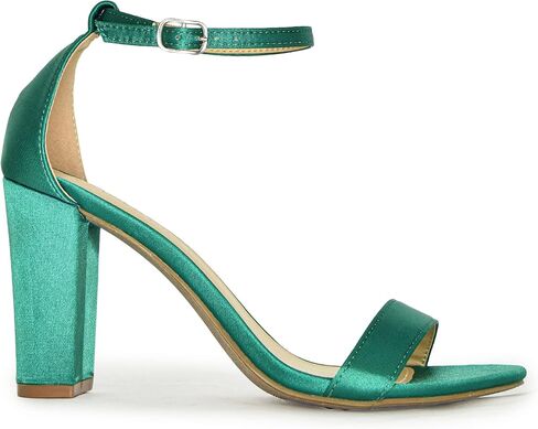 صندل نسائي بكعب عالٍ وحزام كاحل واحد من الجلد الصناعي in Kuwait