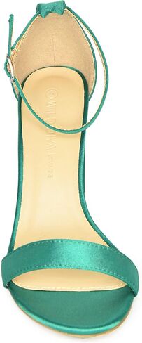 صندل نسائي بكعب عالٍ وحزام كاحل واحد من الجلد الصناعي in Kuwait