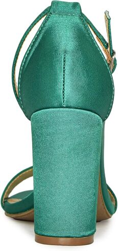 صندل نسائي بكعب عالٍ وحزام كاحل واحد من الجلد الصناعي in Kuwait