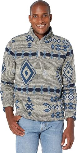 Lucky Brand Men's Mock Neck Half Zip Los Feliz Southwestern Print Fleece in Saudi Arabia