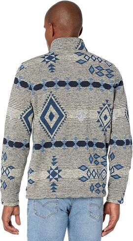 Lucky Brand Men's Mock Neck Half Zip Los Feliz Southwestern Print Fleece in Saudi Arabia
