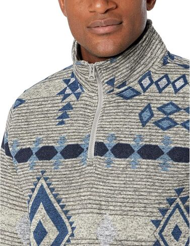 Lucky Brand Men's Mock Neck Half Zip Los Feliz Southwestern Print Fleece in Saudi Arabia