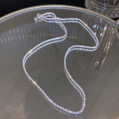 قلادة جيبسوفيلا لامعة ومسطحة لامعة بلون ذهبي وفضي للنساء in Kuwait