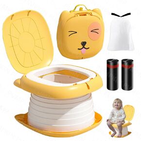 Foldable Portable Potty for Toddler Travel, Training Toilet for Car Camping Indoor Outdoor Bathroom for Boys Girls Baby Kids Children Green