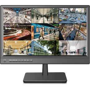 17inch Security Monitor,Wall-Mounted Monitor Supports USB/Full Format Video Playback,CCTV Monitor with AV/HDMI Input/VGA/Headphone Output,Built-in Speaker, Remote Control
