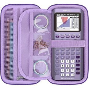 حافظة آلة حاسبة رسومية لآلات تكساس إنسترومنتس TI-84 Plus CE/TI-84 Plus/TI-83 Plus CE الملونة، حامل صندوق حمل متين للسفر وحقيبة واقية للكابلات والأقلام والأزرق المخضر in Kuwait