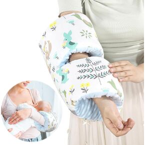 HOMBYS Cozy Cradle Arm Pillow for Feeding Baby,Middle Opening Design Arm Breastfeeding Pillow, Nursing Pillows for Breastfeeding (Flower & Animal)
