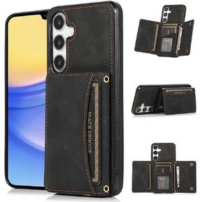 NKECXKJ Design for Galaxy A15 5G Wallet Case with Credit Card Holder Slot PU Leather Phone Cover Stand Kickstand Shockproof Protective Cell Accessories for Samsung A 15 Women Men 6.5 inch Purple