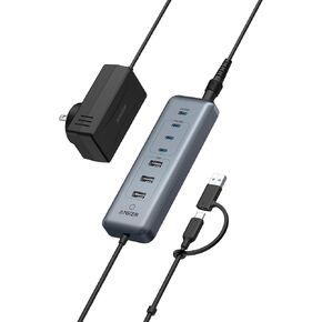 Anker USB-C Hub, 8-in-1 5Gbps Data Hub, USB Splitter, with 3 USB-A and 4 USB-C Ports, 100W USB-C PD-in, 2-in-1 USB Connector, for USB-A and USB-C Laptop, MacBook, iPad and More (45W Adapter Included)