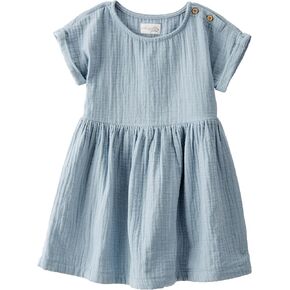 little planet by carter's baby-girls Baby & Toddler Girls' Organic Cotton Dress, Blue, 2T