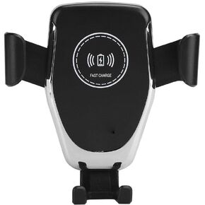 Car Mount Charger, 10W 360 Degrees Rotation Fast Charging Car Charger Bracket Mobile Phone Charger Silver for S10, S10, Note 10, 10, Mate 30, Mate 30 Pro Black