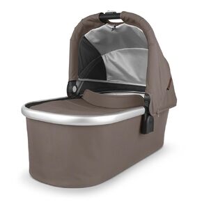 UPPAbaby Bassinet/Compatible with Vista, Cruz, Ridge, Minu Strollers/Overnight Sleep Solution/Mattress, Sheet, and Bug Shield Included/Theo (Dark Taupe/Silver Frame)