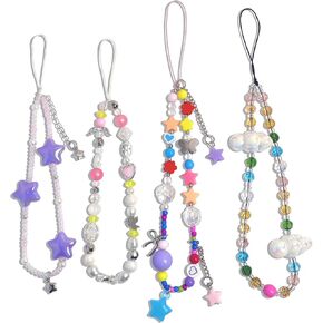 Phone Charms Cute Beaded Phone Lanyard Wrist Strap Aesthetic Cell Phone Keychain Cute Phone Charms for Women